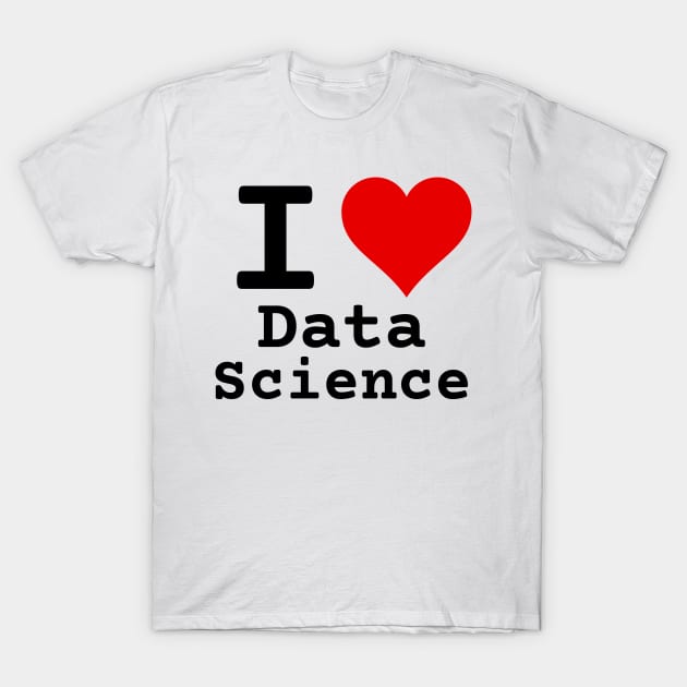 I Love Data Science | Stylized Heart Logo Black T-Shirt by aRtVerse